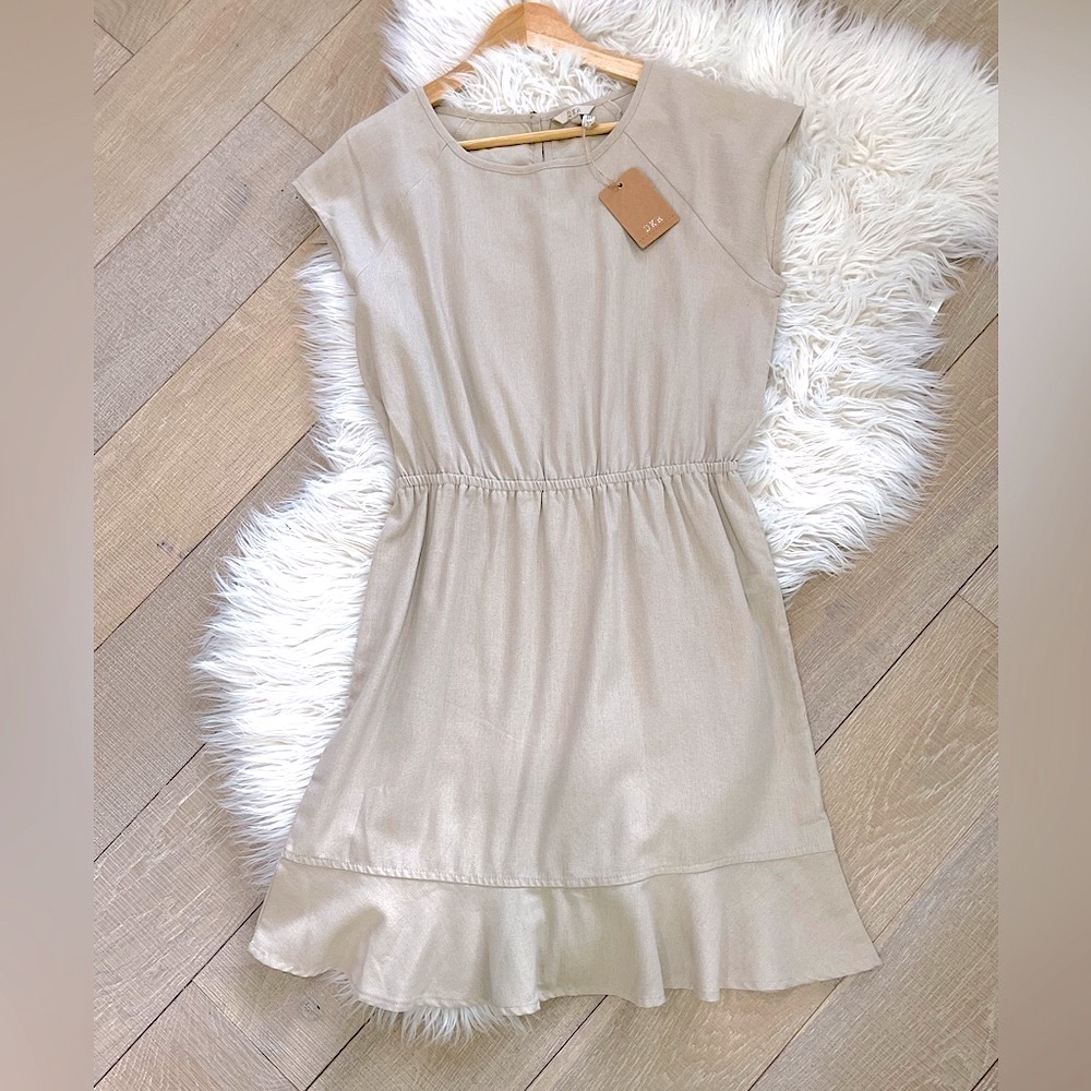 DKR Beige Minimalist Slip Over Dress - NWT